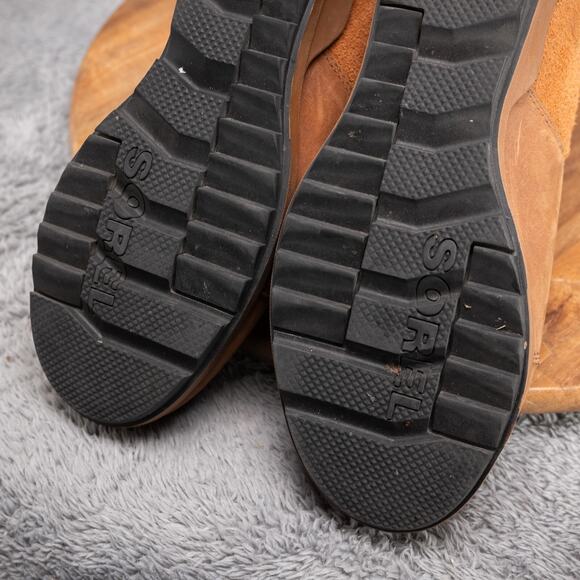 Sorel Evie Wedge Bootie Pull On Ankle Boot Suede Leather Tan Size 7 - Picture 7 of 8